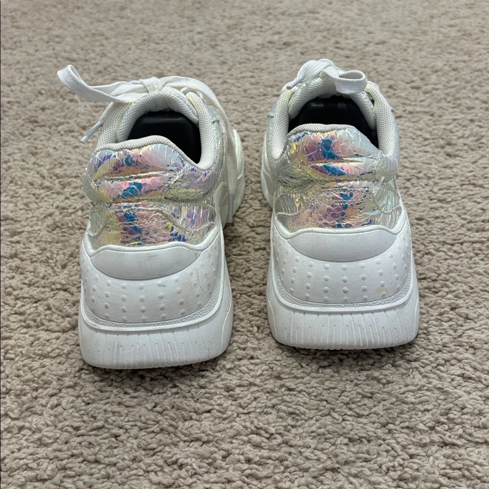 Holographic Iridescent Platform Sneakers